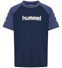 Hummel T-Shirt - hmlJR LOGO - Dress Blues/Blue Indigo