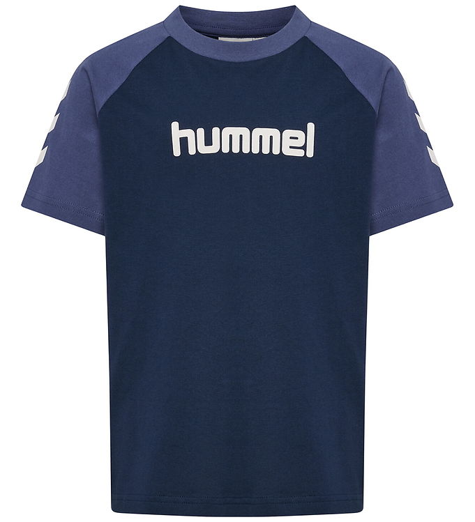 Hummel T-Shirt - hmlJR Logo - Dress Blues/Blue Indigo