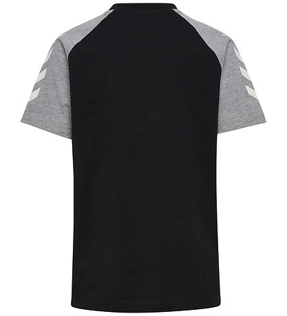 Hummel T-Shirt - hmlJR LOGO - Sort/Grey Melange