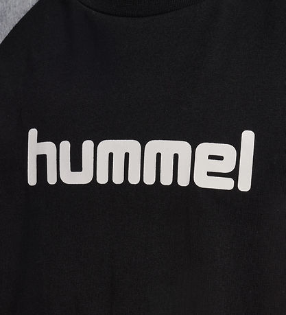 Hummel T-Shirt - hmlJR LOGO - Sort/Grey Melange