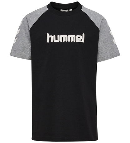Hummel T-Shirt - hmlJR LOGO - Sort/Grey Melange
