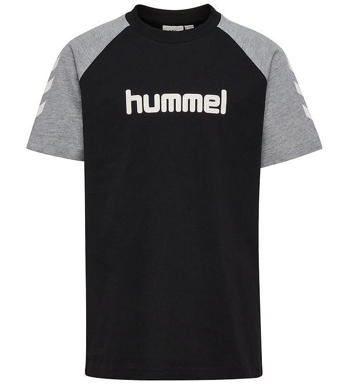 Hummel T-Shirt - hmlJR Logo - Sort/Gråmeleret