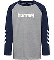Hummel Bluse - hmlJR LOGO - Grey Melange/Dress Blues