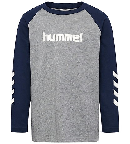 Hummel Bluse - hmlJR LOGO - Grey Melange/Dress Blues