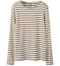 Name It Bluse - Rib - NkfLulaho - Antique White