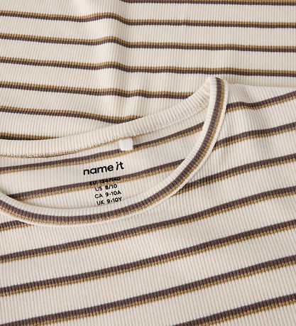 Name It Bluse - Rib - NkfLulaho - Antique White