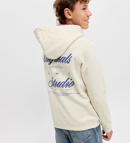 Jack & Jones Hættetrøje - JorNorrebro - Antique White/AW26