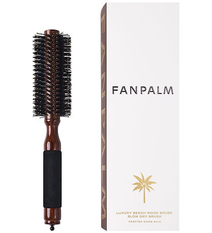 Fan Palm Hårbørste - Blow Dry - Medium - Brown Beechwood