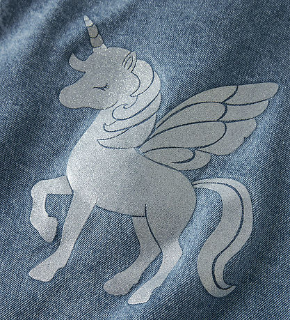 Name It Denimjakke - NmfLuna - Medium Blue Denim/Unicorn Glitter