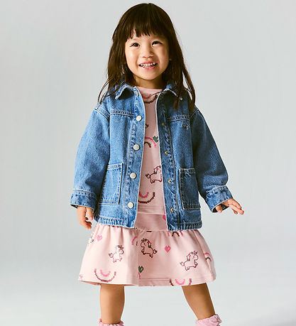 Name It Denimjakke - NmfLuna - Medium Blue Denim/Unicorn Glitter