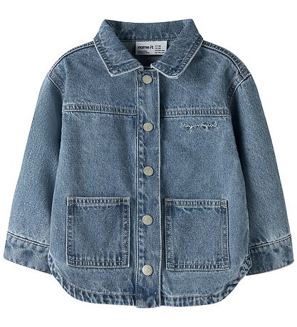 Name It Denimjakke - NmfLuna - Medium Blue Denim/Unicorn Glitter