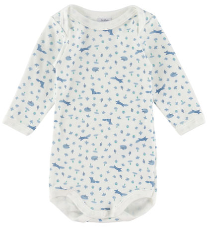 Petit Bateau Body l/æ - 3-pak - Hvid/Blå
