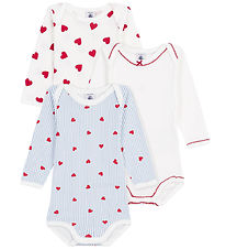 Petit Bateau Body l/æ - 3-pak - Blå/Hvid/Rød