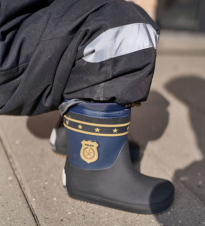 Mikk-Line Gummistøvler m. For - Barfod - Police - Blue Nights