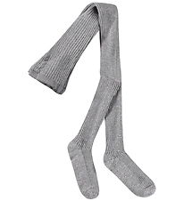 Molo Strømpebukser - Glitter Rib Tights - Grey Melange