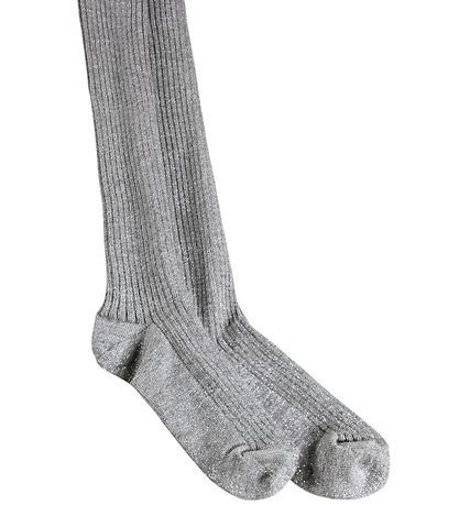 Molo Strømpebukser - Glitter Rib Tights - Grey Melange
