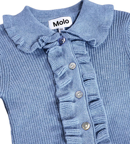 Molo Cardigan - Bomuld/Uld - Gamora - Topaz Blue