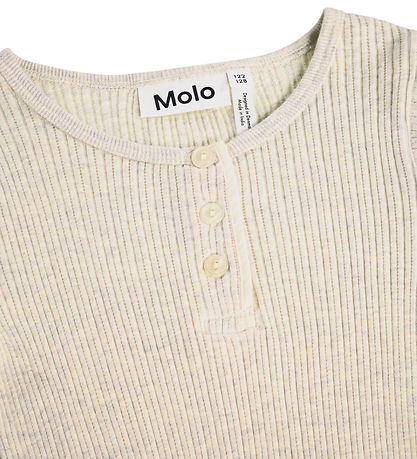 Molo Bluse - Rib - Ruby -  Oatmeal Melange
