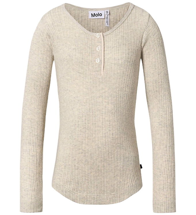 Molo Bluse - Rib - Ruby - Oatmeal Melange