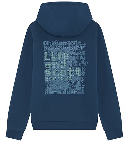 Lyle & Scott Hættetrøje -  Dot Graphic -  Aegean Blue