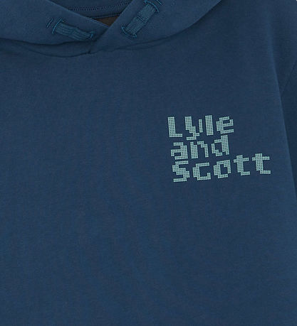 Lyle & Scott Hættetrøje -  Dot Graphic -  Aegean Blue
