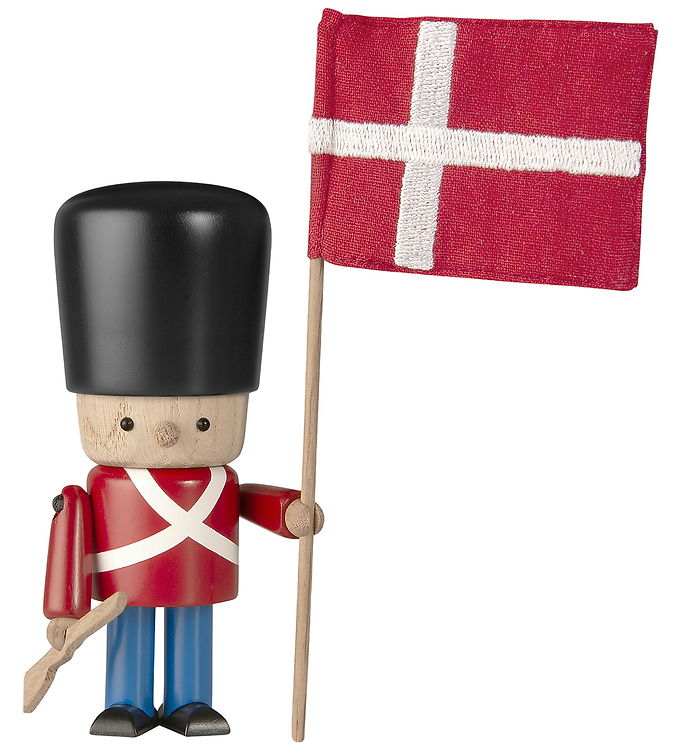 Novoform Træfigur - XL Garder med Flag og Gevær - Rød Gallaunifo