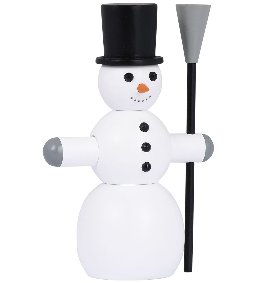 Novoform Holzfigur - Schneemann mit Besen - Small - Novoform - One Size - Dekoration