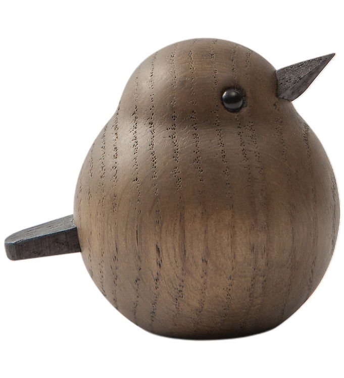 Novoform Træfigur - Mini Spurv - Røgbejdset Eg