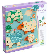 Djeco Puslespil - 6 Brikker - Puzz & Play Familien