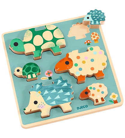 Djeco Puslespil - 6 Brikker - Puzz & Play Familien