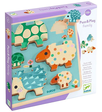 Djeco Puslespil - 6 Brikker - Puzz & Play Familien