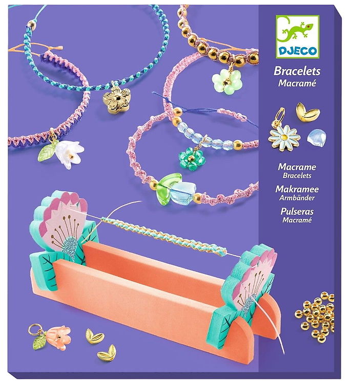 Djeco Kreasæt - Perlevæv - Macramé-armbånd - Blå