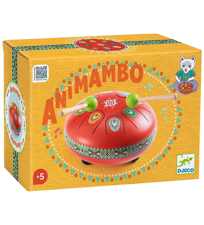 Djeco Tungetromme - Animambo - Metal - Rød