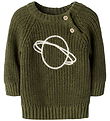 Lil Atelier Bluse - Strik - NbmEmlen - Winter Moss m. Planet