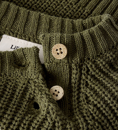 Lil Atelier Bluse - Strik - NbmEmlen - Winter Moss m. Planet