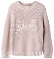Lil Atelier Bluse - Strik - NmfEmlen - Hushed Violet m. Broderi