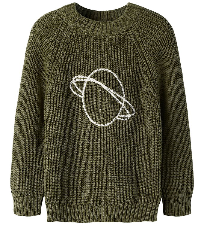 Lil Atelier Bluse - NmmEmlen - Strik - Winter Moss m. Planet