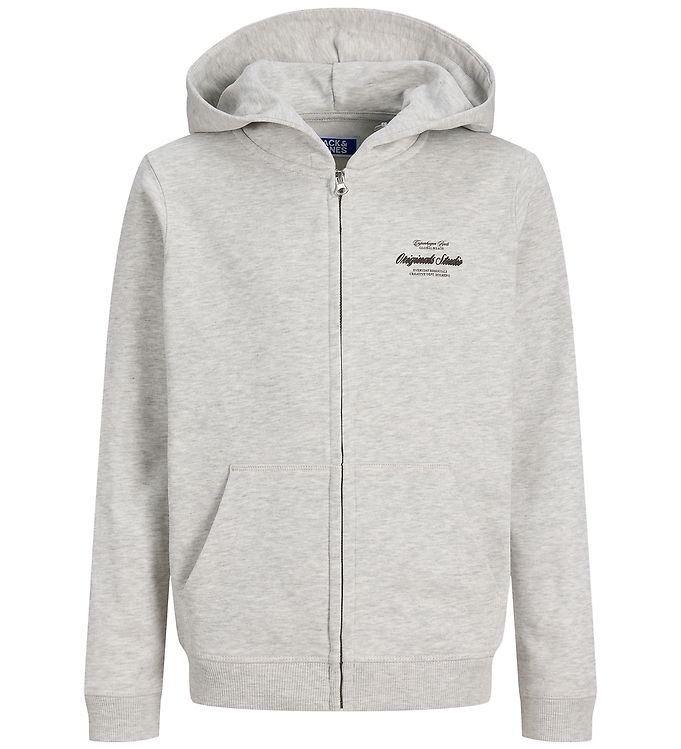 Jack & Jones Hættetrøje m. Lynlås - JorNorrebro - White Melange
