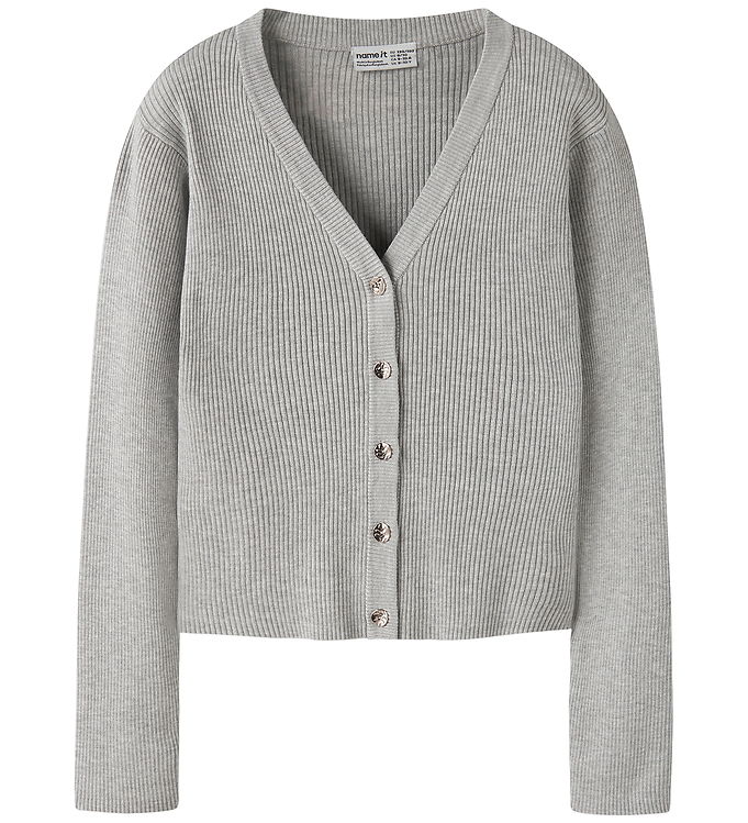 Name it Cardigan - NkfLarenlise - Strik - Light Grey Melange