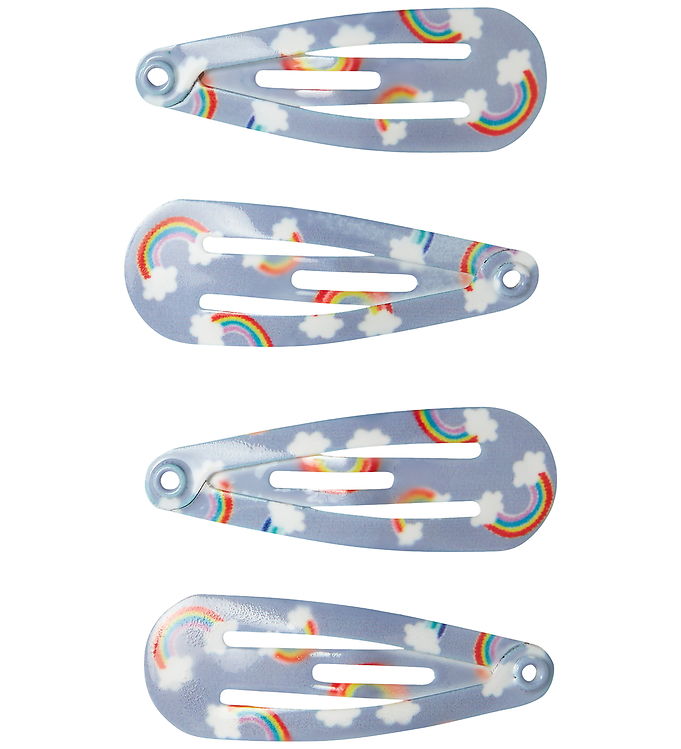 Name It Rainbow Subdued Blue - Hårspænder - 4-pak - Blå