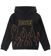 DC Kapuzenpullover - Brennend - Schwarz m. Print