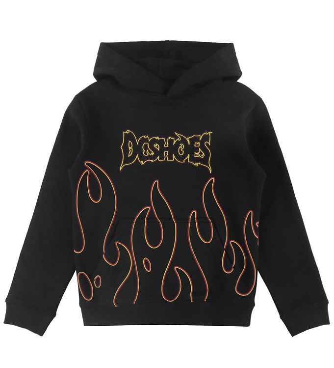 DC Hættetrøje - Burning - Sort m. Print