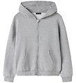 LMTD Cardigan m. Hætte - Sweat - NlnNevo - Grey Melange