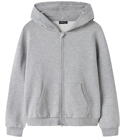 LMTD Cardigan m. Hætte - Sweat - NlnNevo - Grey Melange