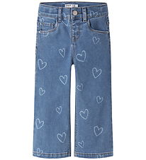 Name It Jeans - Wide - NmfRose - Medium+ Blue Denim/Hearts