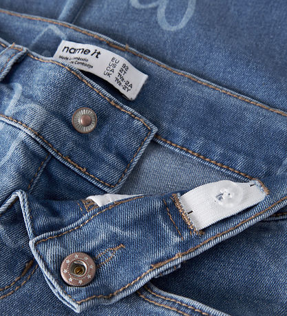 Name It Jeans - Wide - NmfRose - Medium Blue Denim/Hearts