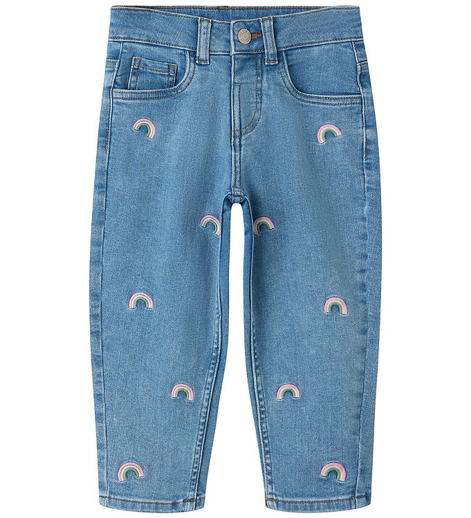Name It Jeans - NmfBella Mom - Medium Blue Denim/Rainbow Embro