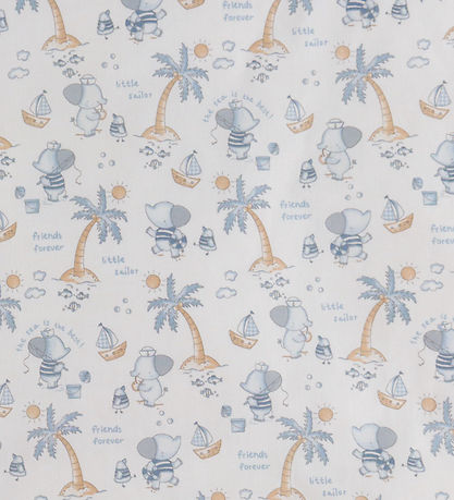 Nørgaard Madsens Sengetøj - Baby - Beige m. Elefanter/Palmer