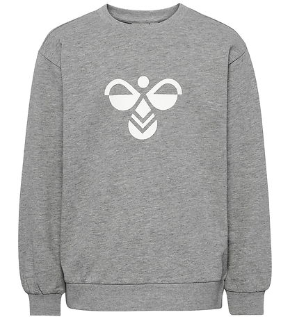 Hummel Sweatshirt - hmlJr Reg Tukas - Gråmeleret m. Logo