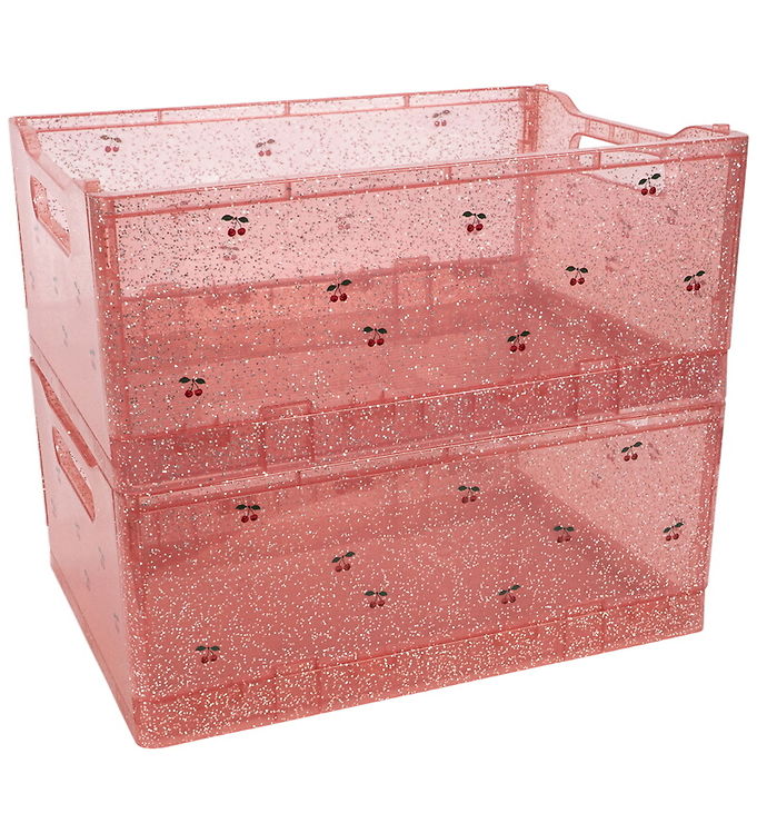 Konges Sløjd Foldekasser – 2-pak – 16x28x38 cm – Sparkling Blush